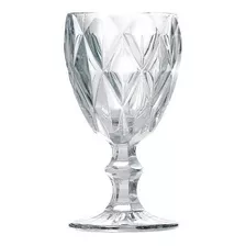 Conjunto Com 6 Taças Diamond 300ml Para Suco Ou Água De Vidro Transparente