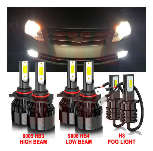 Kit De Focos Led 9005 9006 H3 De Luz Alta/baja Para Toyota Foto 2