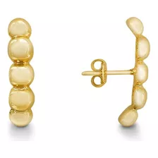 Brinco Feminino Ear Hook Bolinhas Banhado A Ouro 18k