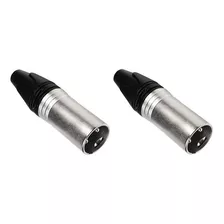 Kit/2pcs Plug Conector Xlr Macho Linha 3 Polos