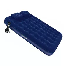 Colchon Inflable Bestway 2 1/2 Plaza 2 Almohadas E Inflador Color Azul