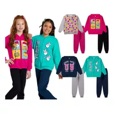 Kit 4 Conjunto Infantil Juvenil Moletom Blusa Capuz E Zíper