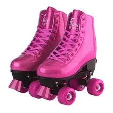 Patins Roller Infantil Ou Adulto 4 Rodas Glitter Ajustável