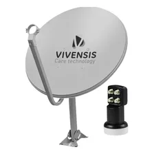 Antena Digital Parabólica Vivensis 60cm Ku + Lnbf Quadruplo