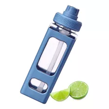 Botella Cilindro Agua Portatil Popote Deportiva Gym Sport