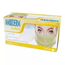 Cubreboca Econoply 3 Pliegues Ambiderm Colorfull Caja C/50 Color Amarillo