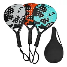 Raqueta Pala Padel Fibra Carbono Híbrido 38mm Bolso Deporte