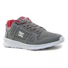 Zapatilla Dc Shoes Modelo Stag Lite Gris Rojo Exclusivo