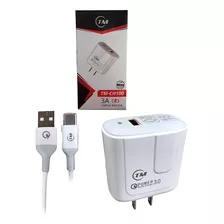 Cargador P/telefono Carga Rapida Qc 3.0 18w Typec Tm-ch100 Color Blanco