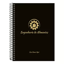 Caderno Colegial Personalizado Profissões Preto Gold 10 Mat