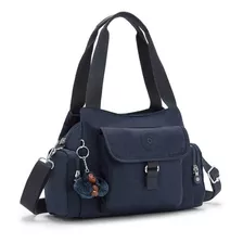 Handbag Bolsa De Mano Kipling Felix Large 100% Original Acabado De Los Herrajes Niquel Color Azul Oscuro Color De La Correa De Hombro Azul Marino Diseño De La Tela Nylon