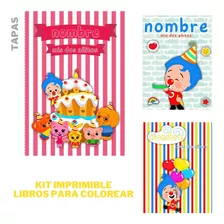 Kit Imprimible - Libro Para Colorear Personalizable Plim Pli
