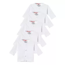 Combo X5 Camisetas Manga Larga Blanca Para Bebé