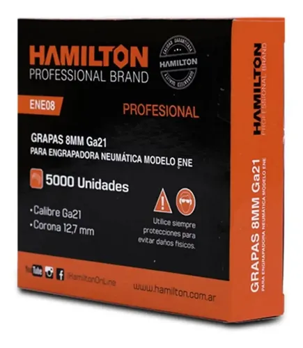 Grapas Calibre Ga21 Para Ene 12,7 X 8 Mm. Hamilton Ene08