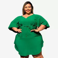 Vestido Feminino Plus Size Soltinho Curto Estilo Bata Plus