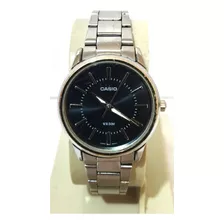 Reloj Casio Ltp-1303d-1a Mujer Plateado Fondo Negro