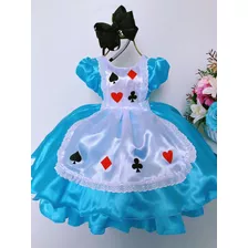 Vestido Alice No País Das Maravilhas Tamanho 1 Ao 12 Luxo