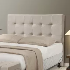 Cabeceira Cama Elli Padrão Colchão Casal Modular Estofada Cor Bege