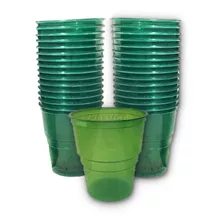 50 Vasos Plasticos Descartable Translucido Verde 240 Cc 