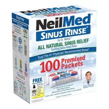 Neil Med Sinus Rinse 100 Pacotes Pré-misturados Com 1 Frasco