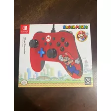 Controle Powera Com Fio Nintendo Switch Mario Cor Red
