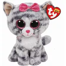 Ty Kiki Gray Cat Plush, Regular