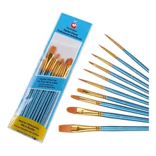 Kit 10 Pincéis Pintura Aquarela Óleo Acrílica Artesanato