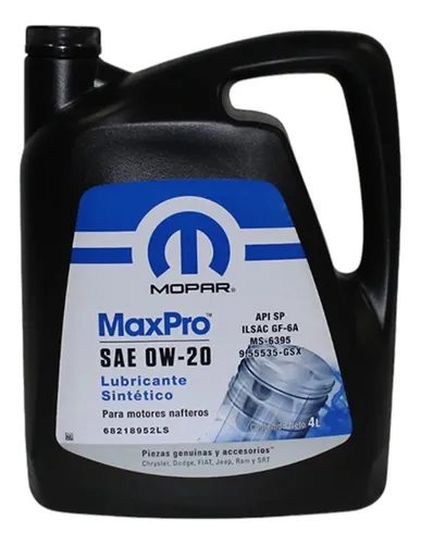 Aceite Mopar Maxpro Synthetic 0w-20 4 L