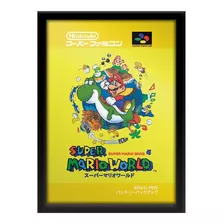 Quadro Capa Super Mario World Super Nintendo Snes Jp 33x45cm