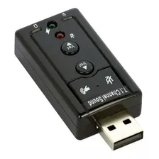 Placa De Som Usb 7.1 Canais Adaptador Audio Fone De Ouvido