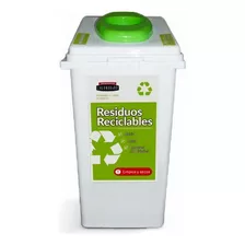 Recipiente Reciclado/basura Colombraro Adosables 60 Lts Color Verde