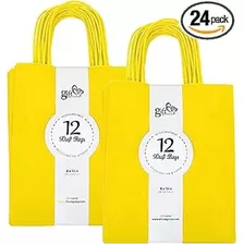 24 Unidades De Bolsas Kraft De Color Sólido M Amarillo 24