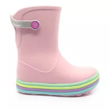 Bota Galocha Plugt Infantil Feminina Arco Íris Glitter Cores