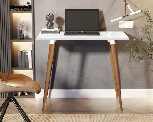 Escrivaninha Mesa Multiuso Notebook Home Office Escritório Cantinho Estudo Penteadeira Maquiagem Camarim Quarto Aparador Bancada Hall De Entrada Classic - Móveis Xpress Branco