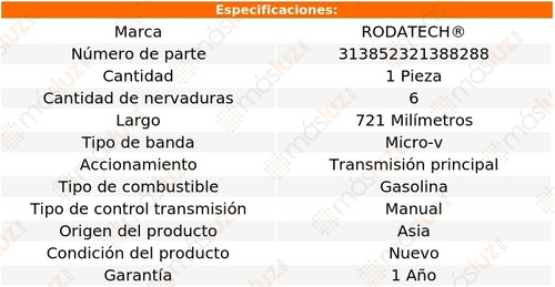 (1) Banda Accesorios Micro-v Verona 2.5l 6 Cil 04/06 Foto 2