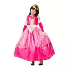 Fantasia Vestido Aurora Infantil Luxo Luvas E Coroa Oferta