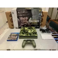 Playstation 4 Slim Edição Limitada Cod Wwii 1 Tb Green Camouflage Com 6 Jogos