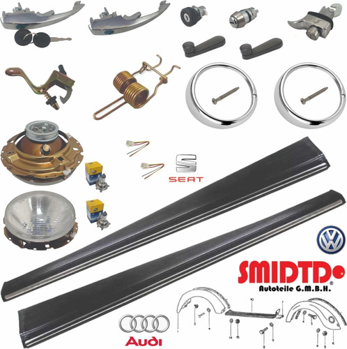 Kit Chapas Manijas Estribos Faros Vw Sedan 1.6 93-04 Vocho Foto 3