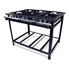 Fogão Cooktop Industrial Gás Metalfour P5 6 Bocas Baixa Pressão Cinza-grafite