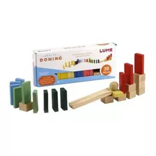 Brinquedo De Madeira Educativo - Efeito Dominó 38pcs