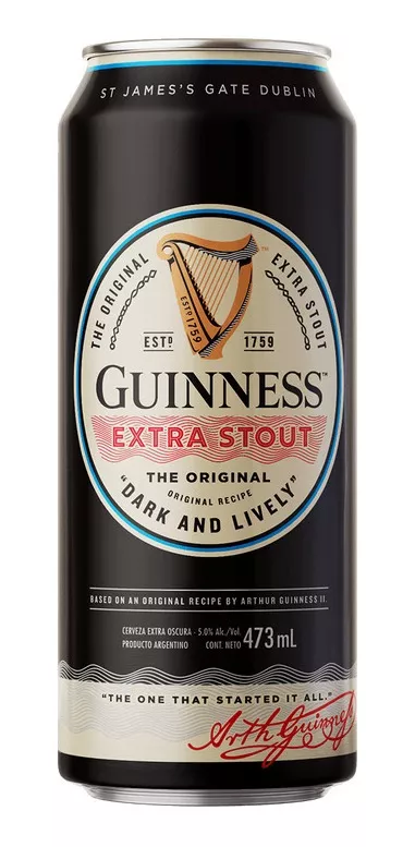Cerveza Guinness Extra Stout 473cc X 6