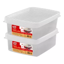 Cajas Organizadoras Set X2 M Plástico Tapa Ventilada Frutas