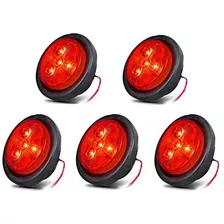 Juego De 5 Luces De Marcador Redondas Led Rojas De 2,5 ...