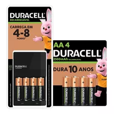 Carregador De Pilhas Aa E Aaa Duracell - Com 8 Pilhas Rec Aa