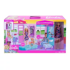 Casa Barbie Glam Amoblada Juego Plegable Muñeca Y Accesorios