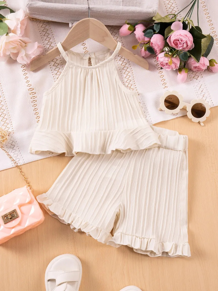 Conjunto Nena 2 Piezas Top Halter Y Short Blanco 120