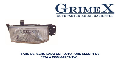 Faro Ford Escort 1994-94-1995-95-1996-96 Tyc Ore Foto 9