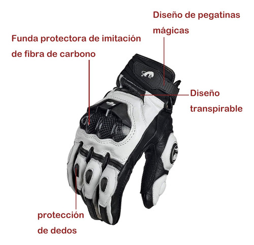 Guantes Fury--gan Largos De Piel De Cabra Para Moto M-xl Foto 9