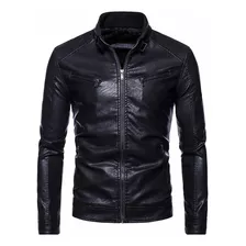 Chaqueta Moderna De Moto De Cuero De Manga Larga Para Hombre