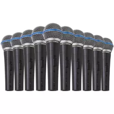 Kit 10 Microfones Dinâmico Com Fio Tk 58c Onyx